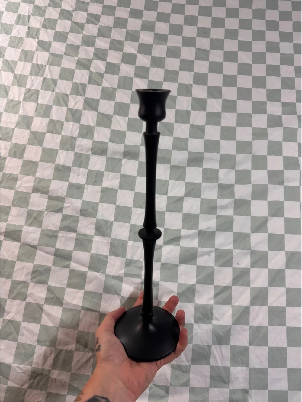 IKEA Black Metal Triple Candle Holder